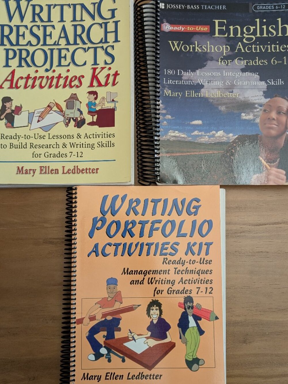 Set of 3 Spiral Bound Mary Ellen Ledbetter English Teacher Writing Books, Lesson